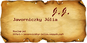 Javorniczky Júlia névjegykártya