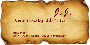 Javorniczky Júlia névjegykártya