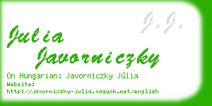 julia javorniczky business card